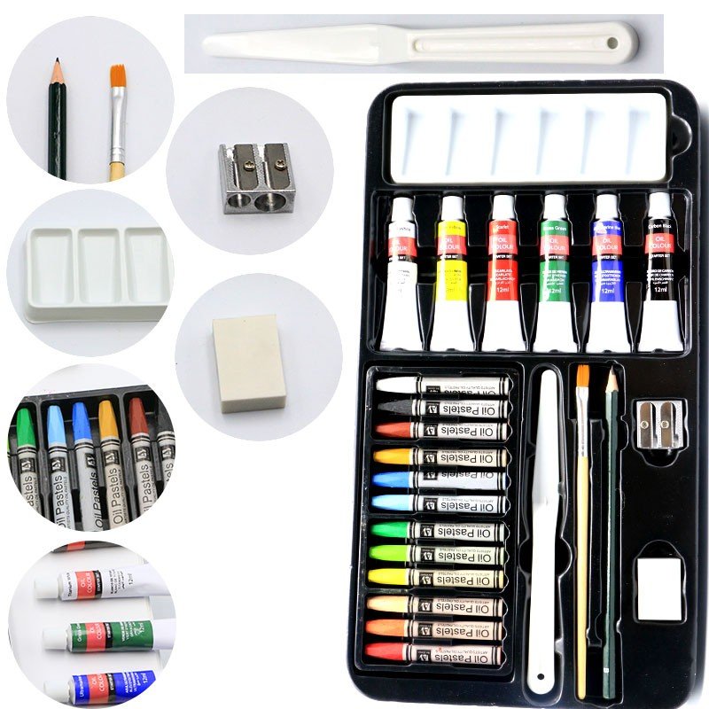 Oil Painting Kit For Beginners 24 Piece   QE81CM7DPQNaqWuDdfdR9PCpXMqtieCMmQMl5GZC 