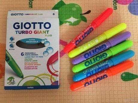 Giotto Turbo Giant Fluorescent Felt Tip Pens Set of 6