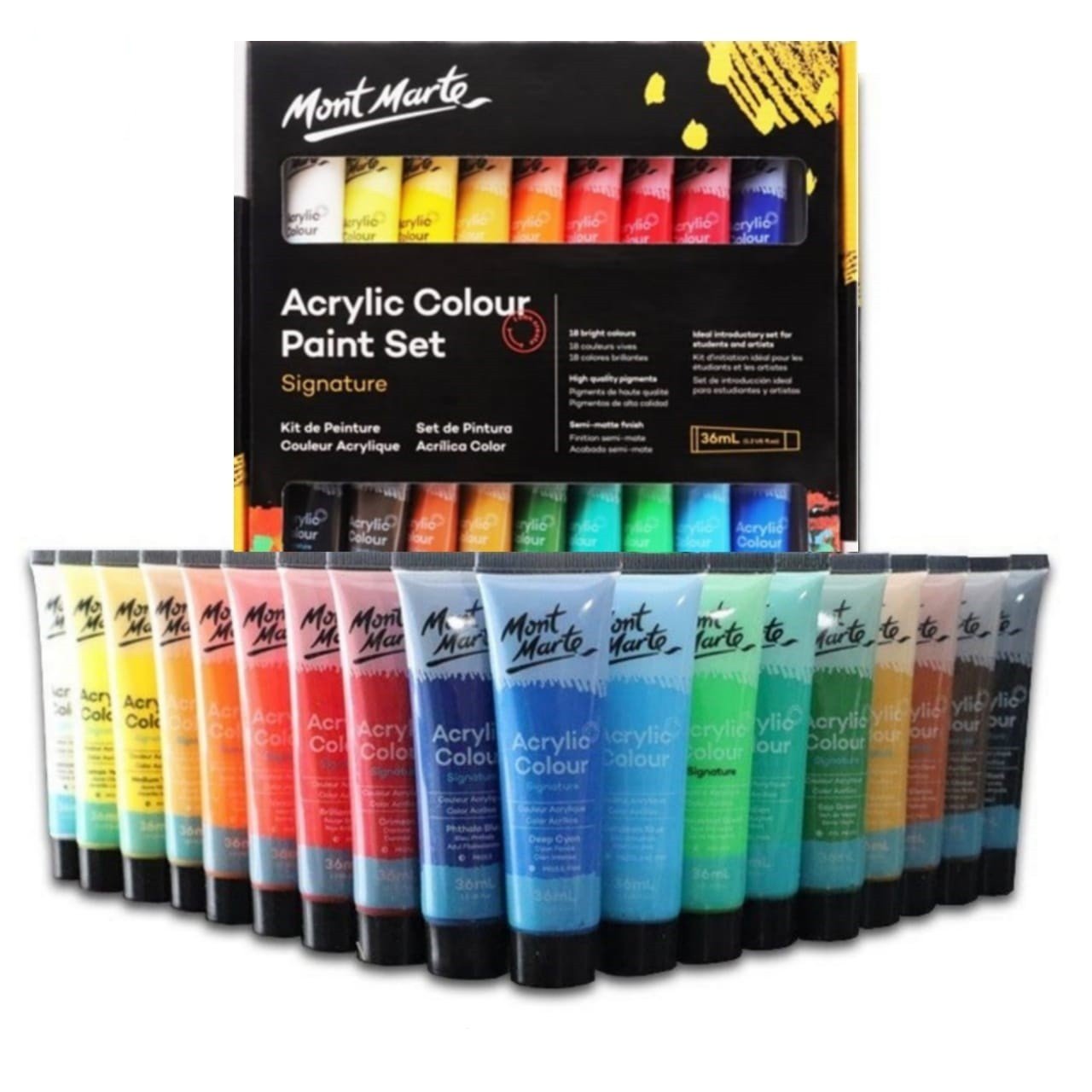 Mont Marte Signature Acrylic Colour Paint Set 18 x 75ml