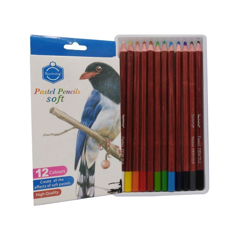 Keep Smiling Soft Pastel Colors Pencils 12 Pcs set