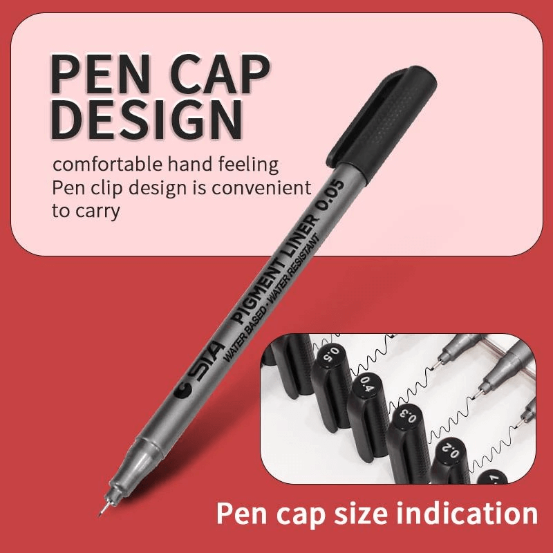 8Pcs Black Thin Liner Pens Mini Liner Fineliner Drawing Pens for Artist  Illustration Technical Drawing Office Documents