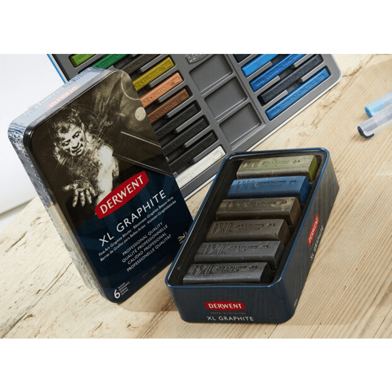 Derwent XL Charcoal Blocks, Set of 6, Blocks