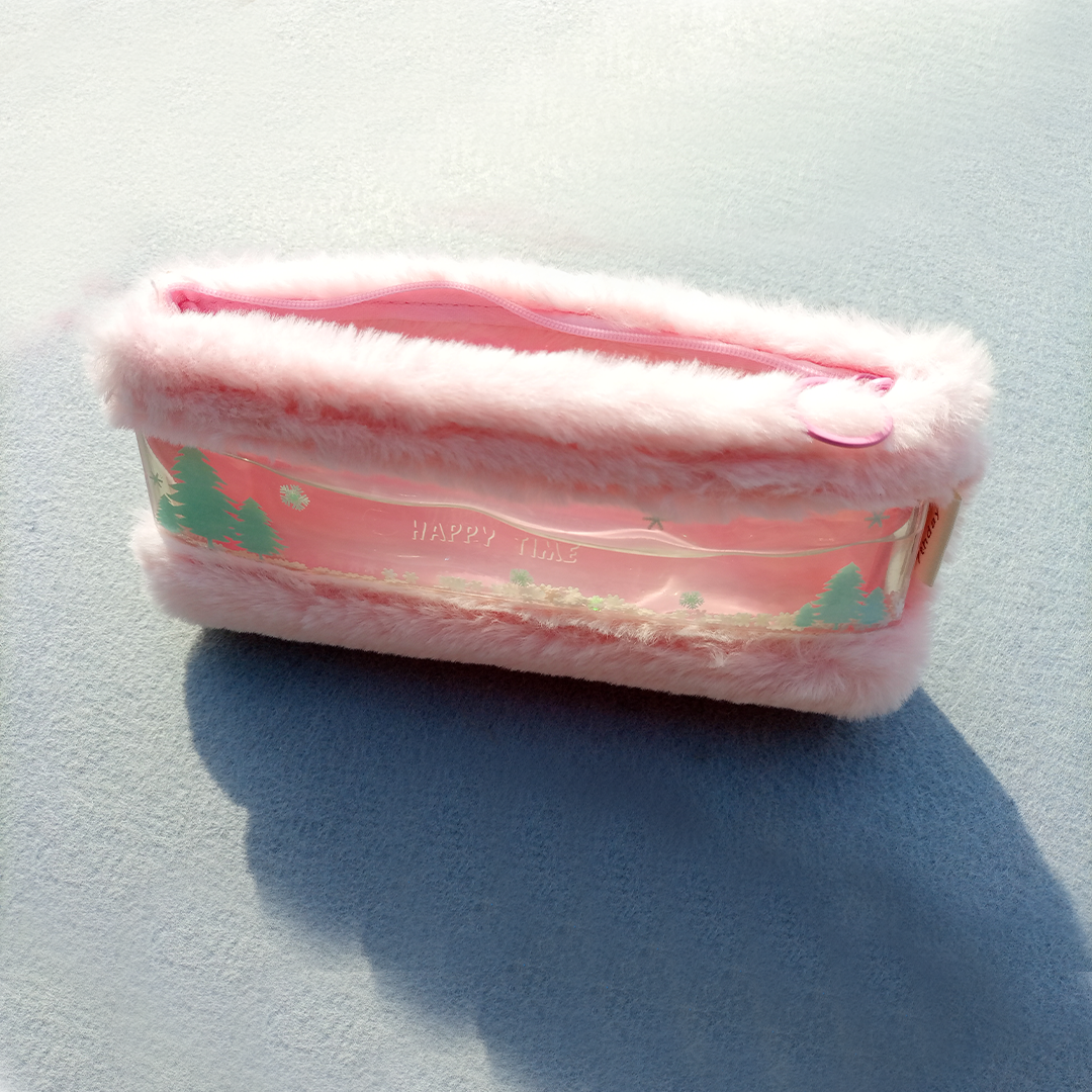 Pink Fluffy Unicorn Pencil Case