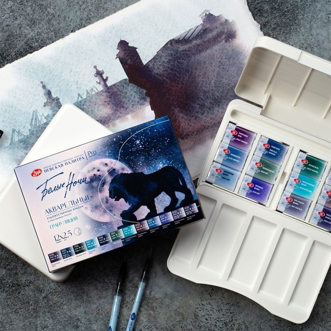 White Nights Pastel Watercolors set: review and painting! 