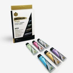 Keep Smiling Metallic Acrylic Paint 30ml Tube Set of 6