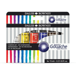 Daler Rowney Aquafine Gouache Colour Starter Set Of 6 x 15ML