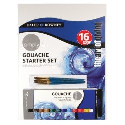 Daler Rowney Simply Gouache Paint Starter Pack Of 16