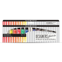 Daler Rowney Aquafine Gouache Color Starter Paint Set of 12 15ml Tube