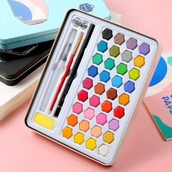 Keep Smiling Solid Watercolor Paint Set of 36 In Tin Box