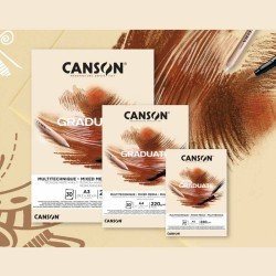 Canson Graduate Mixed Media Pad Yellow Ochre 220 gsm
