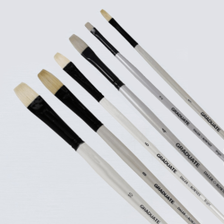 Daler Rowney Graduate Bristle Flat Brushes In Long Handle