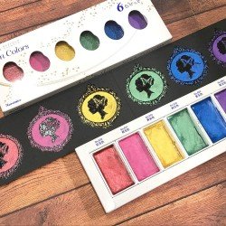 ZIG Kuretake Gansai Tambi Watercolor Palette Gem Colors 6Pc Set