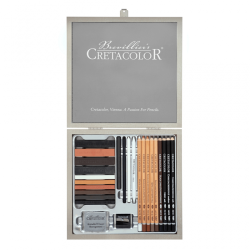 Cretacolor Passion Box 25 Piece Sketching & Drawing Set In Wooden Box
