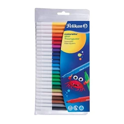 PELIKAN Colorella Star Triangular C 303 Fiber Tip Pen - Assorted (Pack Of 24)
