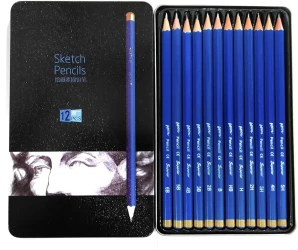 Set of 12 Ulson Graded Black Lead Pencils from 8b to 2H, Sketching & drawMQ-008