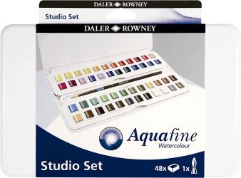 Daler Rowney Aquafine Watercolour Studio Paint Set of 48 Colours