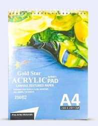 Gold Star Acrylic Pad For Painting A4 Size 18 Sheets - 250gsm