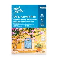 Mont Marte Premium Oil & Acrylic Pad A4 350gsm 20sheets