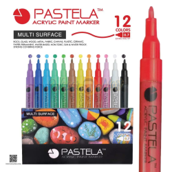 Pastela Acrylic Paint Marker Set Of 12 – 0.7mm Extra Fine Tip