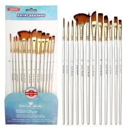 Worison Professional Nylon Hair Mix Artist Paint Brushes Set 12 Pcs