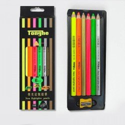 Tonghe Highlighters Neon Color Pencil Pack of 6