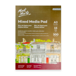 Mont Marte Mixed Media Pad Premium 300gsm A3 15 Sheets