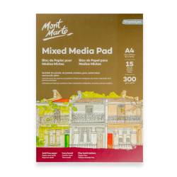 Mont Marte Mixed Media Pad Premium 300gsm A4 15 Sheets