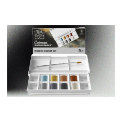 Winsor & Newton Cotman Watercolour Metallic HPan Set 9 Piece