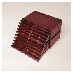 MEEDEN 10 Drawer Art Supply Storage Box Dark Walnut